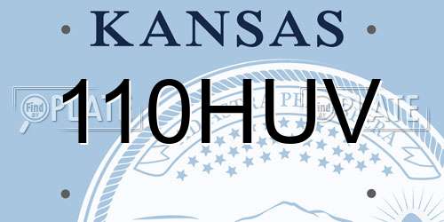 110HUV Kansas License Plate