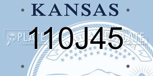 110J45 Kansas License Plate