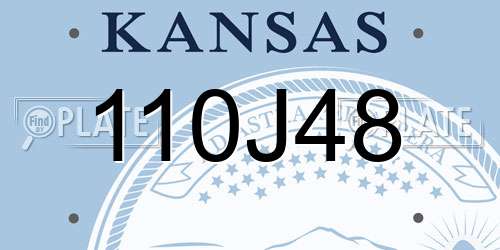 110J48 Kansas License Plate