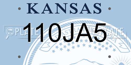 110JA5 Kansas License Plate