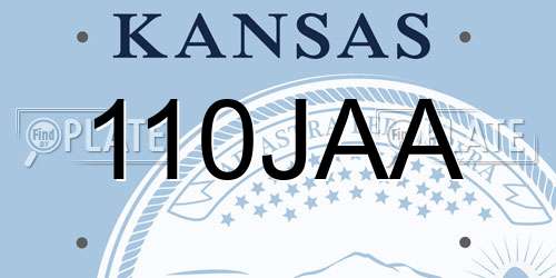 110JAA Kansas License Plate