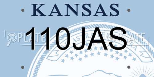 110JAS Kansas License Plate