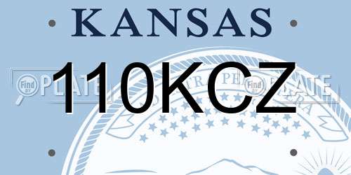 110KCZ Kansas License Plate