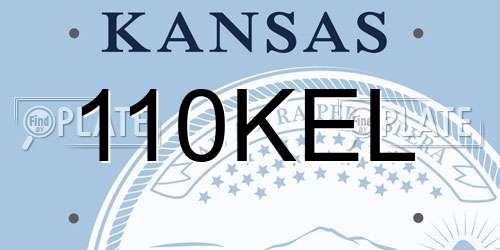 110KEL Kansas License Plate