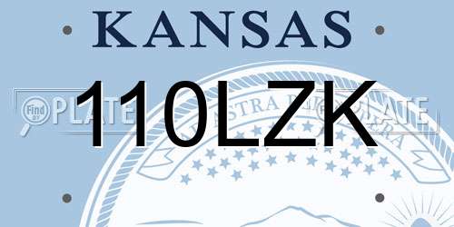 110LZK Kansas License Plate