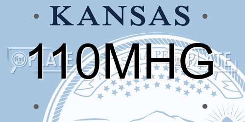 110MHG Kansas License Plate