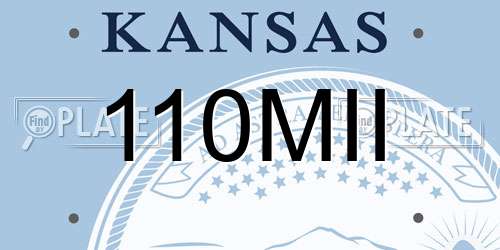 110MII Kansas License Plate