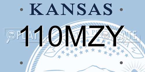 110MZY Kansas License Plate