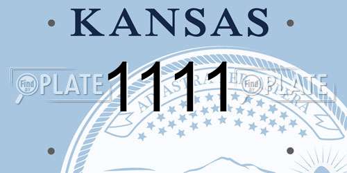 1111 Kansas License Plate
