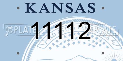 11112 Kansas License Plate