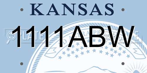 1111ABW Kansas License Plate