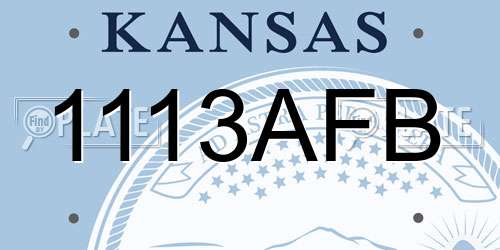 1113AFB Kansas License Plate
