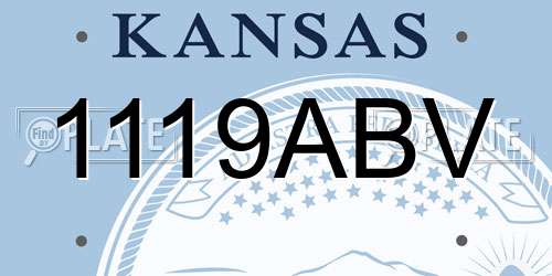 1119ABV Kansas License Plate