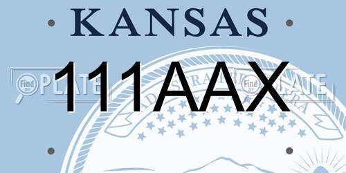 111AAX Kansas License Plate