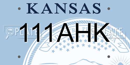 111AHK Kansas License Plate