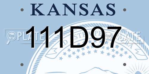 111D97 Kansas License Plate