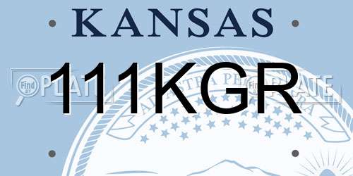 111KGR Kansas License Plate