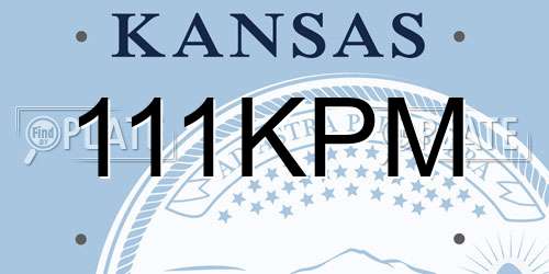 111KPM Kansas License Plate