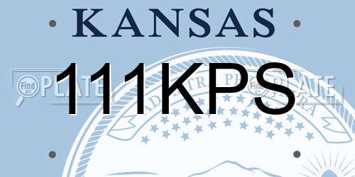 111KPS Kansas License Plate