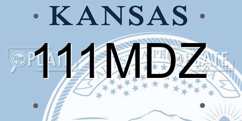 111MDZ Kansas License Plate