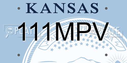 111MPV Kansas License Plate