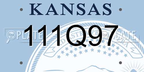 111Q97 Kansas License Plate