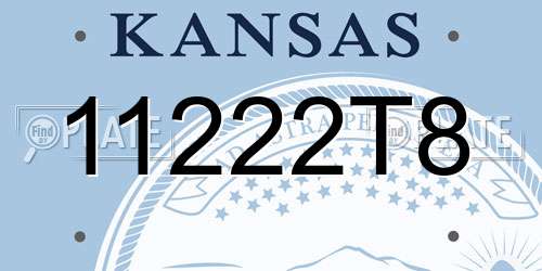 11222T8 Kansas License Plate