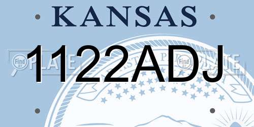 1122ADJ Kansas License Plate