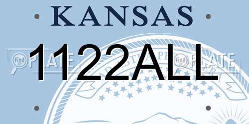 1122ALL Kansas License Plate