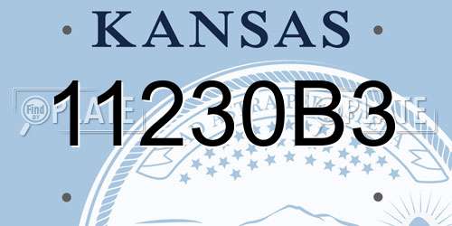 11230B3 Kansas License Plate