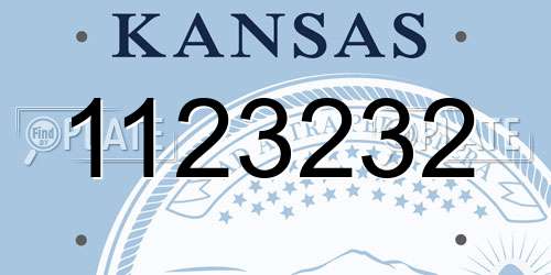 1123232 Kansas License Plate