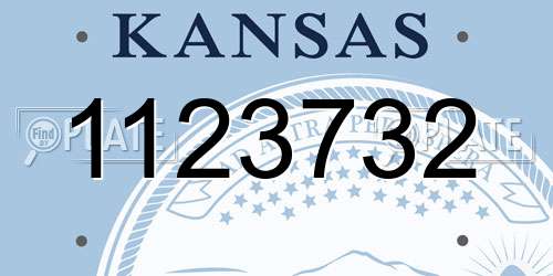 1123732 Kansas License Plate