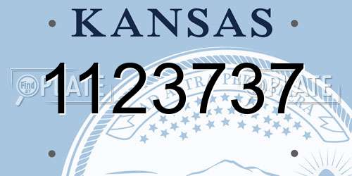1123737 Kansas License Plate