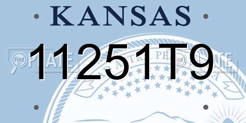 11251T9 Kansas License Plate
