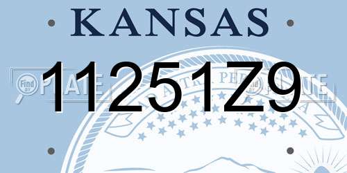 11251Z9 Kansas License Plate