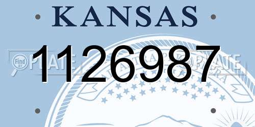 1126987 Kansas License Plate