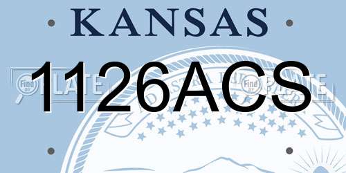 1126ACS Kansas License Plate