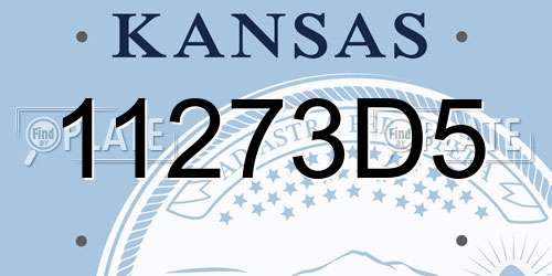 11273D5 Kansas License Plate