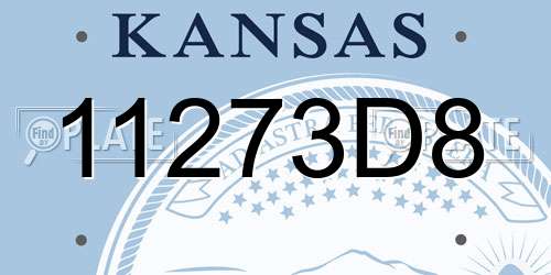 11273D8 Kansas License Plate