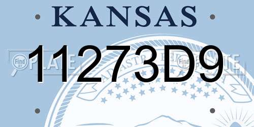 11273D9 Kansas License Plate