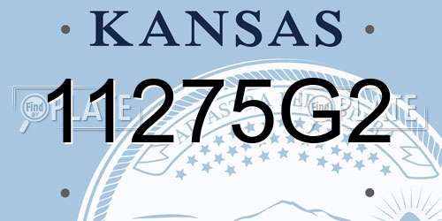 11275G2 Kansas License Plate