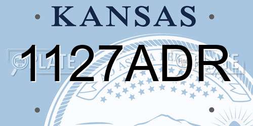 1127ADR Kansas License Plate