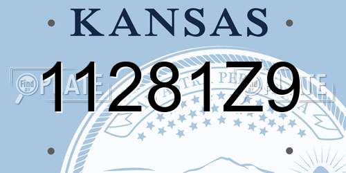 11281Z9 Kansas License Plate