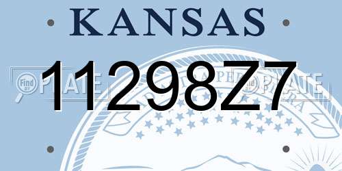 11298Z7 Kansas License Plate