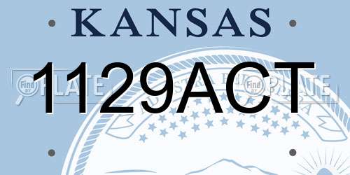 1129ACT Kansas License Plate
