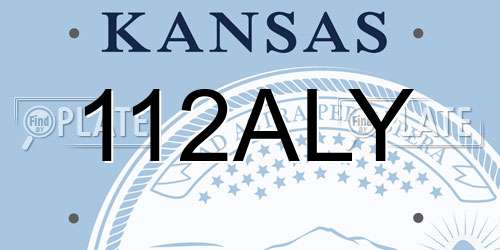 112ALY Kansas License Plate