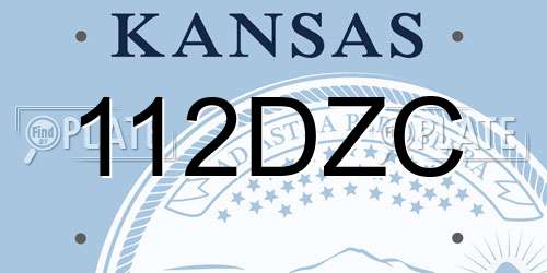 112DZC Kansas License Plate