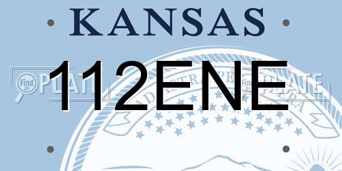112ENE Kansas License Plate