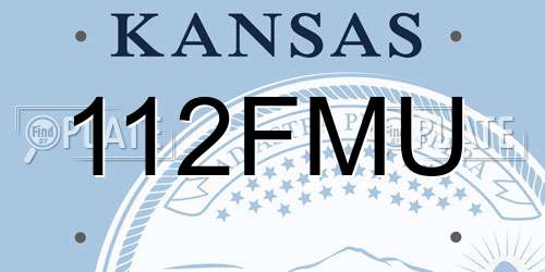 112FMU Kansas License Plate