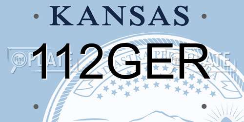 112GER Kansas License Plate